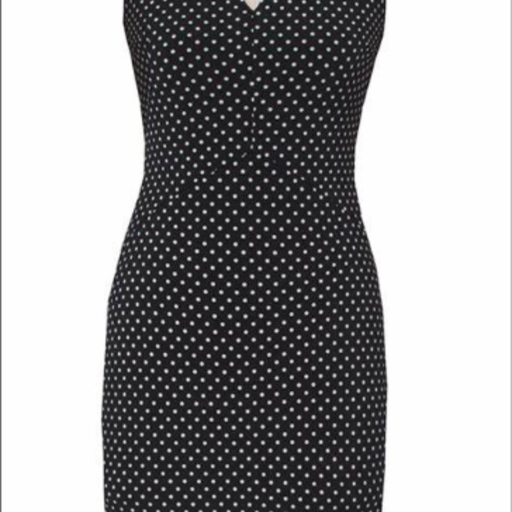 Joseph Ribkoff Dress Style 172832  Black+White Pokadot Dress WM 8